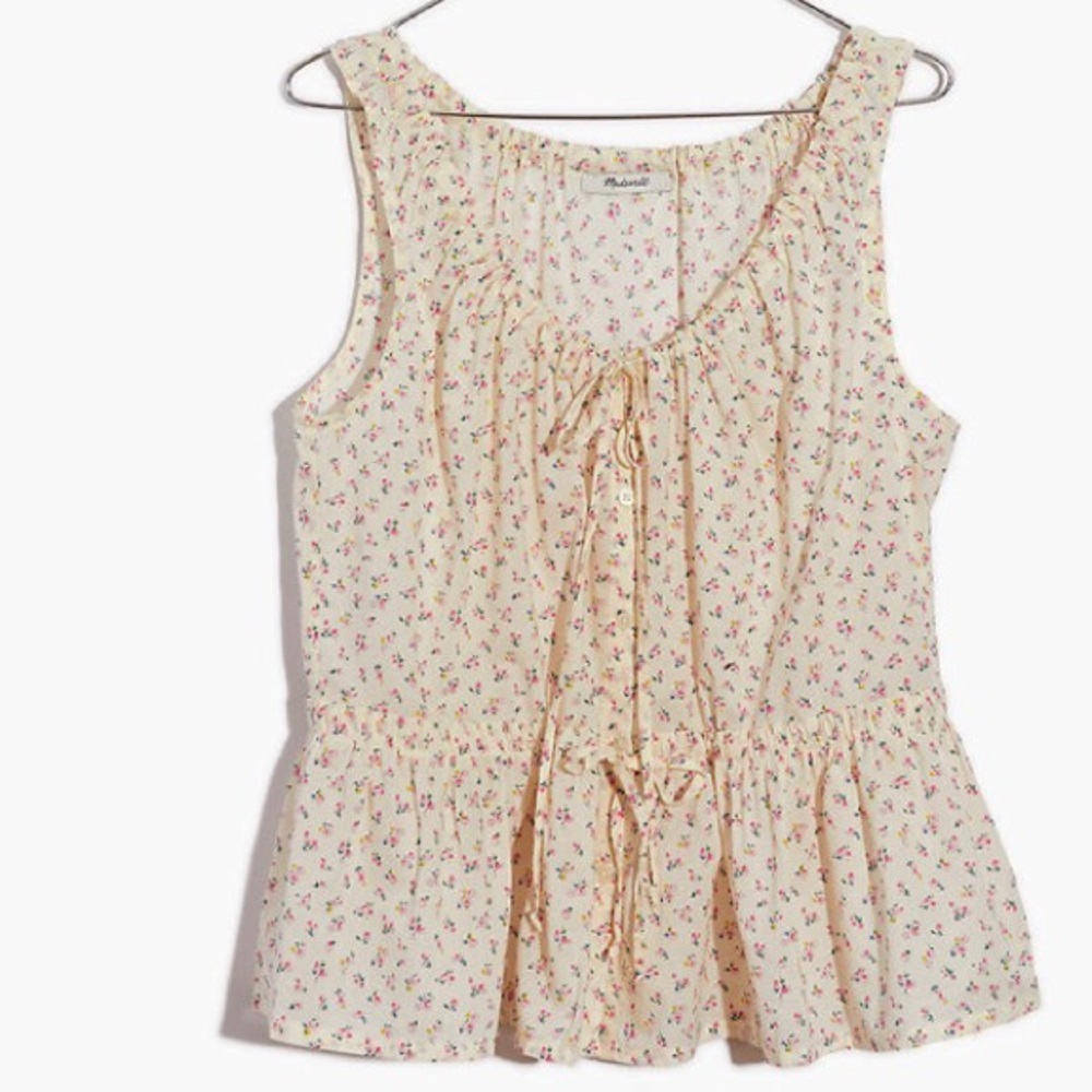Shirred Drawstring Tank Top in Bright Buds